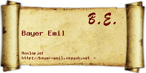 Bayer Emil névjegykártya